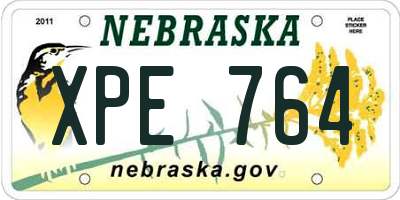 NE license plate XPE764