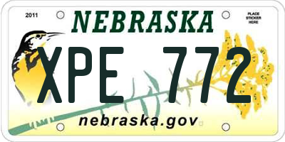 NE license plate XPE772