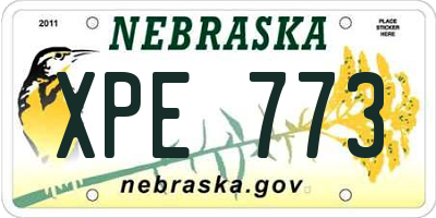 NE license plate XPE773