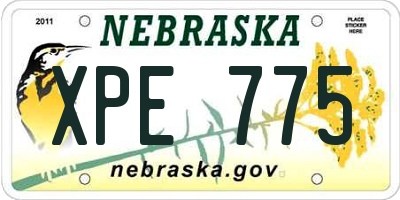 NE license plate XPE775