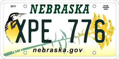 NE license plate XPE776