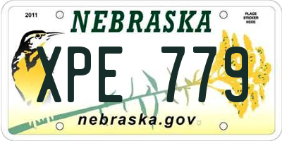 NE license plate XPE779