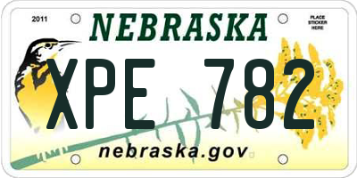 NE license plate XPE782