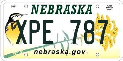 NE license plate XPE787