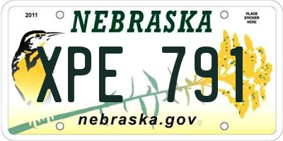 NE license plate XPE791
