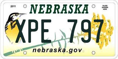 NE license plate XPE797