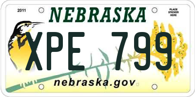 NE license plate XPE799