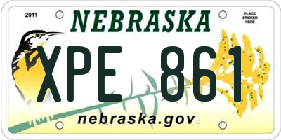 NE license plate XPE861