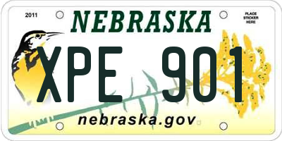 NE license plate XPE901