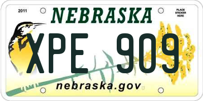 NE license plate XPE909