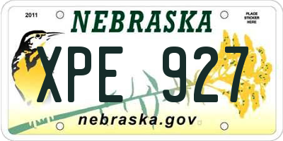 NE license plate XPE927
