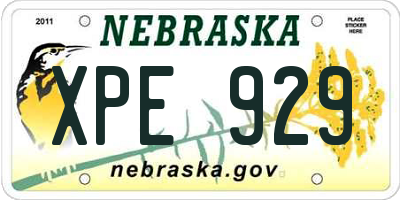 NE license plate XPE929