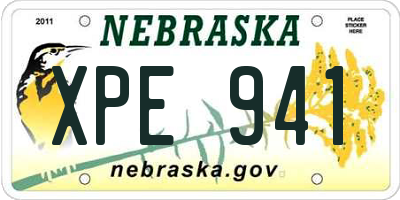 NE license plate XPE941