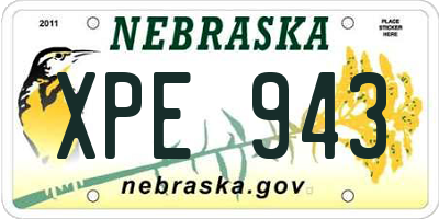 NE license plate XPE943