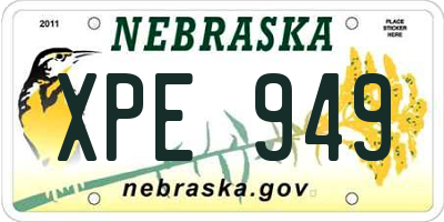 NE license plate XPE949