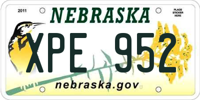 NE license plate XPE952