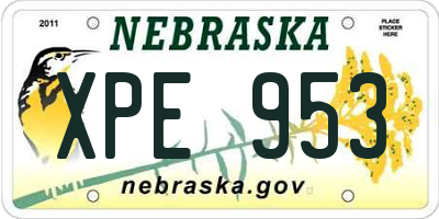 NE license plate XPE953
