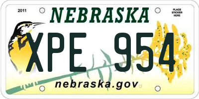 NE license plate XPE954