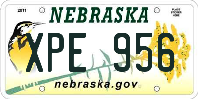 NE license plate XPE956