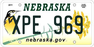 NE license plate XPE969