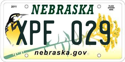 NE license plate XPF029