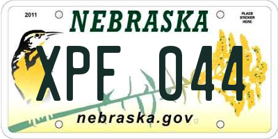 NE license plate XPF044