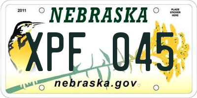 NE license plate XPF045