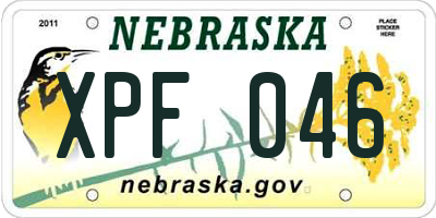 NE license plate XPF046