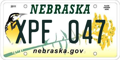 NE license plate XPF047