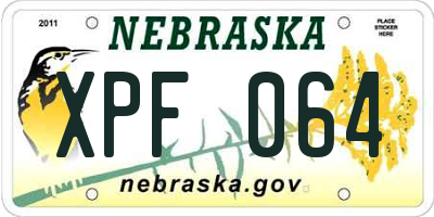 NE license plate XPF064