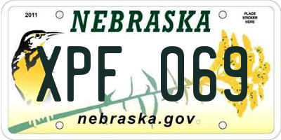 NE license plate XPF069