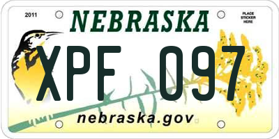 NE license plate XPF097