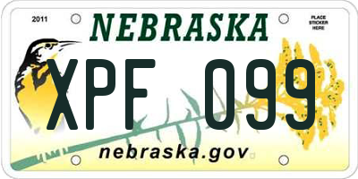 NE license plate XPF099