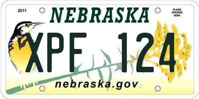 NE license plate XPF124