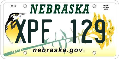 NE license plate XPF129