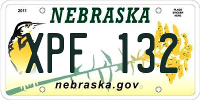 NE license plate XPF132