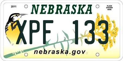 NE license plate XPF133