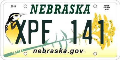 NE license plate XPF141