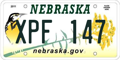 NE license plate XPF147