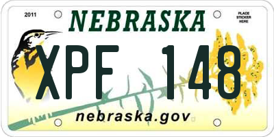 NE license plate XPF148