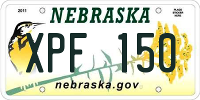 NE license plate XPF150