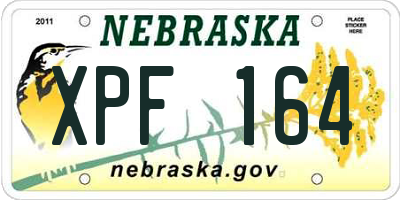 NE license plate XPF164