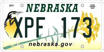 NE license plate XPF173