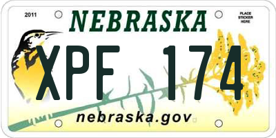NE license plate XPF174