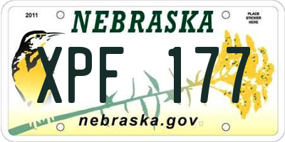 NE license plate XPF177