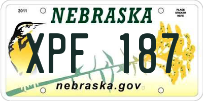 NE license plate XPF187