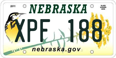 NE license plate XPF188