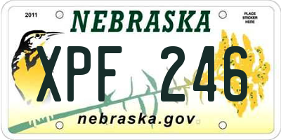 NE license plate XPF246