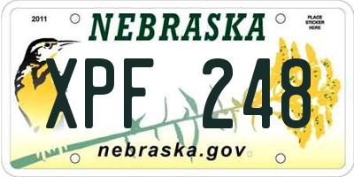 NE license plate XPF248