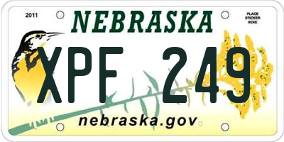 NE license plate XPF249